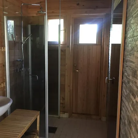 With Wood Bath At The Lake In