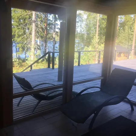 With Wood Bath At The Lake In